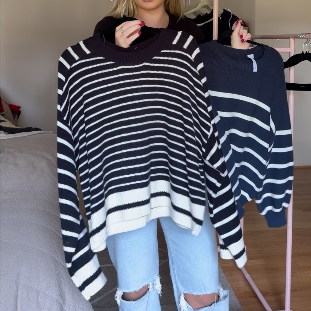 Industry Navy and White Striped sweater. Never worn. Size M. - Picture 3 of 3